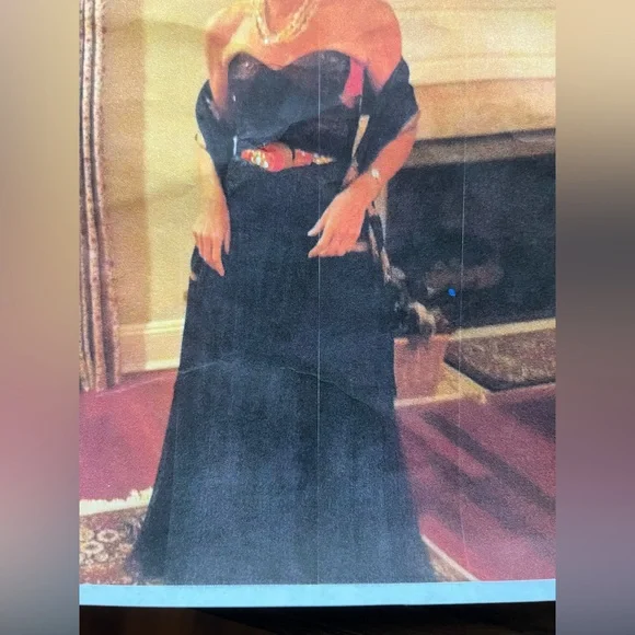 Custom Anne Namba strapless silk gown sz s